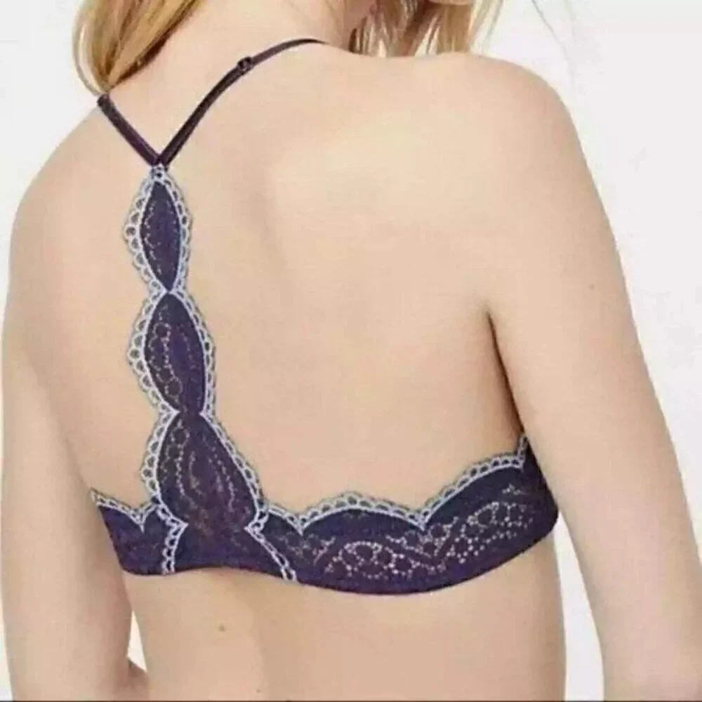 Free People Slow Dance Underwire Bra in Deep Navy Size 32D NWT